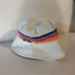 Rip Curl Cream Hat with Multicolor Stripes